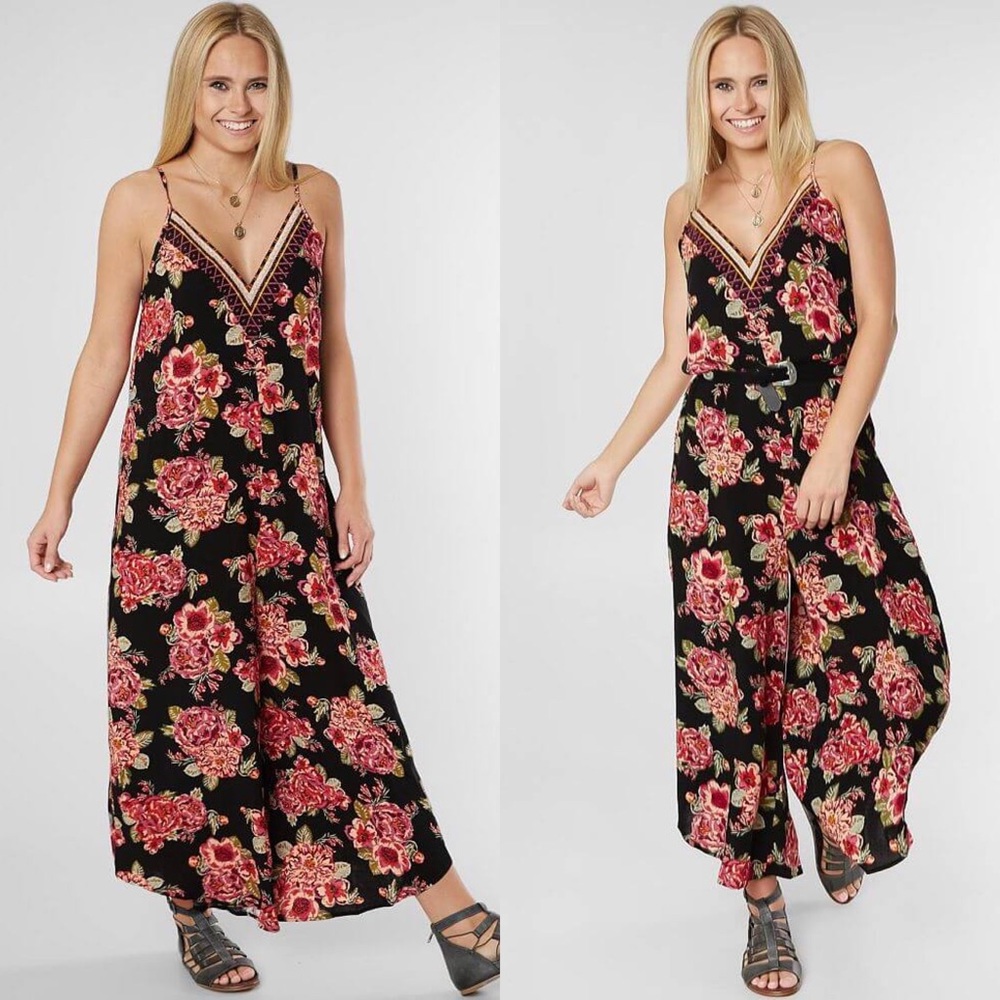 Eyeshadow Floral Wide Leg Jumpsuit
